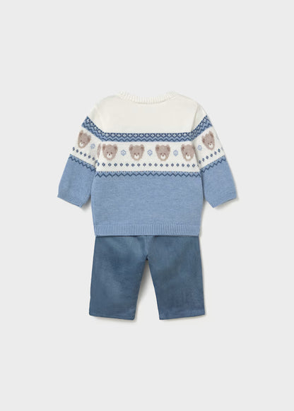 Mayoral - Boy's Bear Sweater & Pant Set