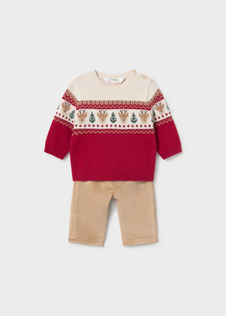 Mayoral - Boy's Reindeer Sweater & Pant Set