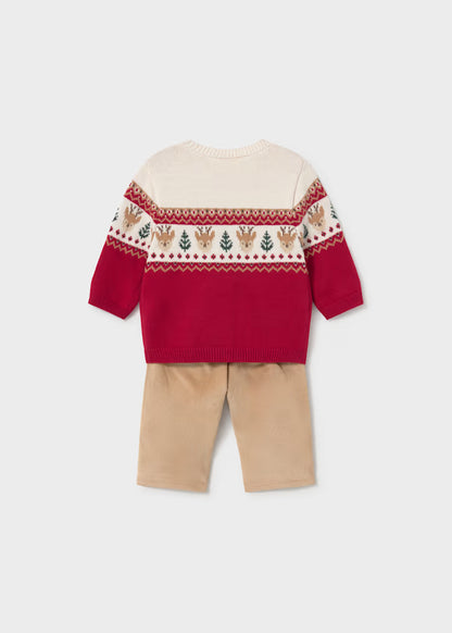 Mayoral - Boy's Reindeer Sweater & Pant Set