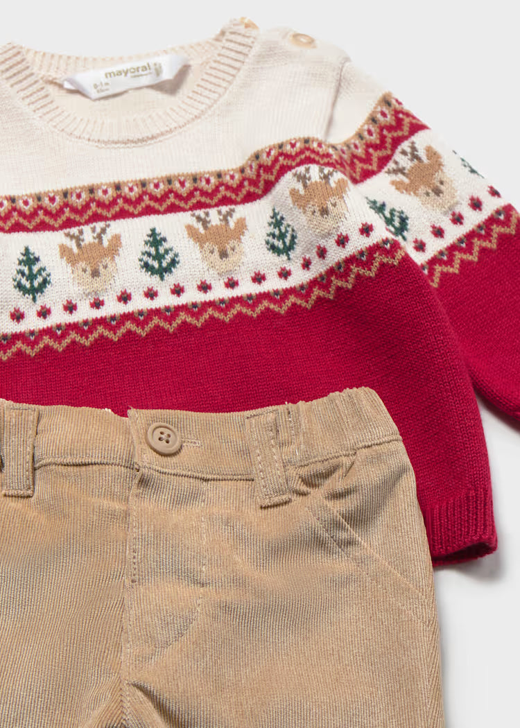 Mayoral - Boy's Reindeer Sweater & Pant Set