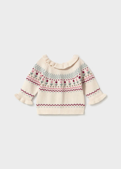 Mayoral - Floral Design Knit Sweater