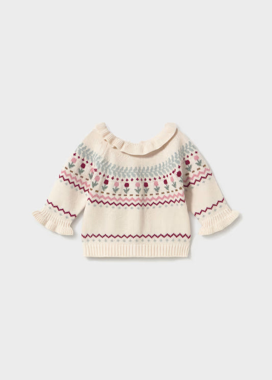 Mayoral - Floral Design Knit Sweater