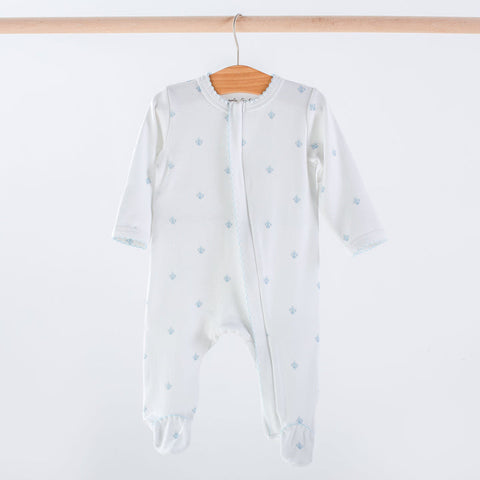 Nola Tawk - Baby Basics - Blue Fleur De Lis Zip-Up