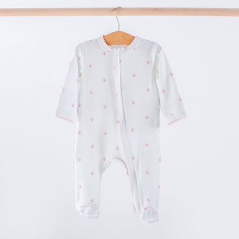 Nola Tawk - Baby Basics - Pink Fleur De Lis Zip-Up