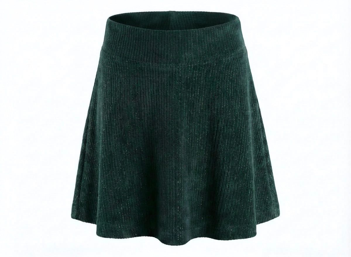 Pleat - Libba Skirt Dark Green Velour