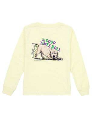Properly Tied - Pawdi Gras Long Sleeve Shirt - Yellow