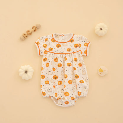 Luna & Arlo - Pumpkin and Boo Short Sleeve Girl Bubble
