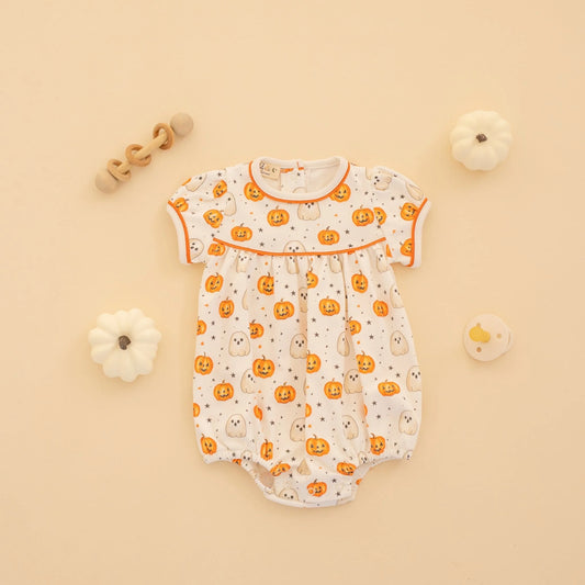 Luna & Arlo - Pumpkin and Boo Short Sleeve Girl Bubble