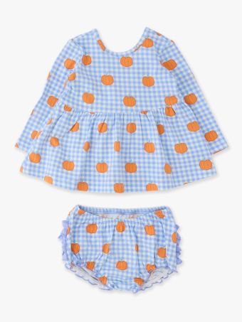 RuffleButts - Pumpkin Patch Gingham Set