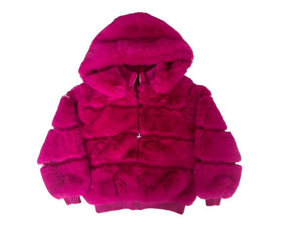 Lola + The Boys - Raspberry Sorbet Faux Coat