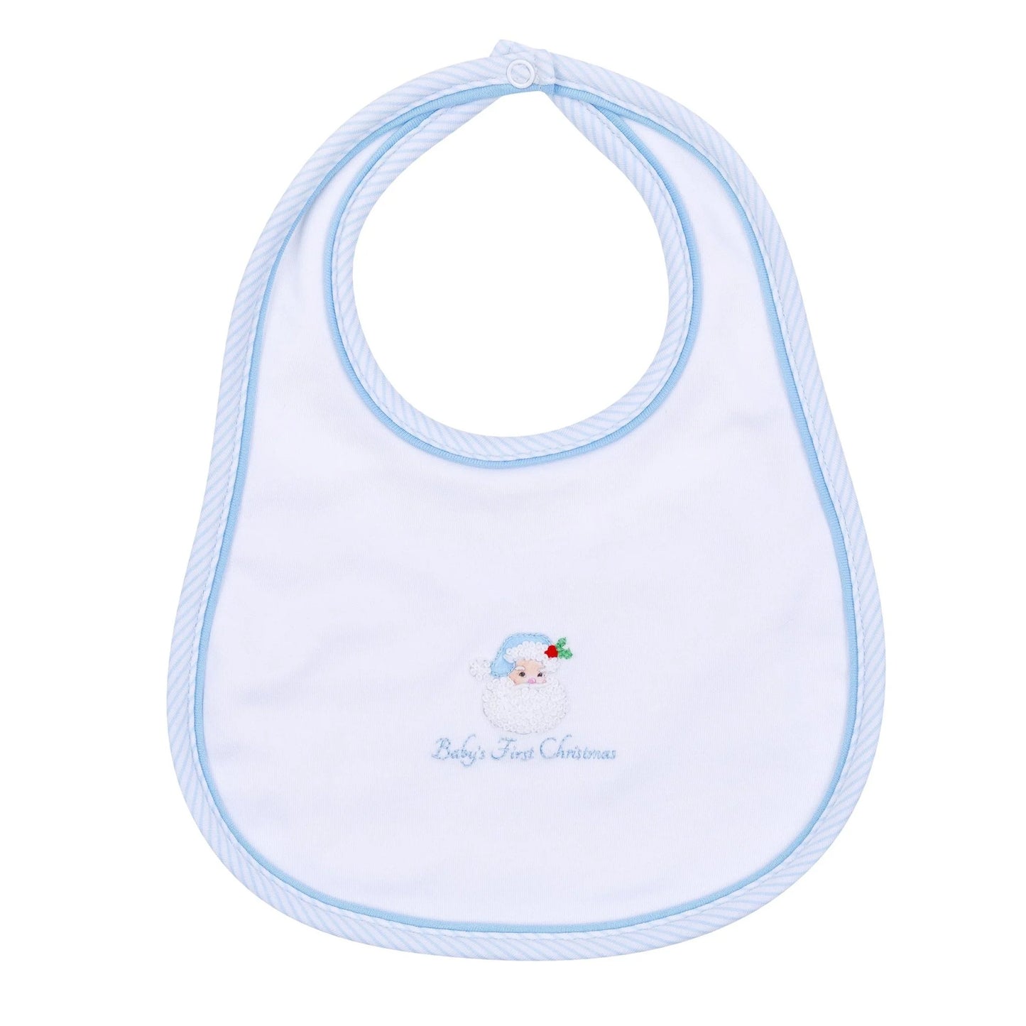 Magnolia Baby - Blue Baby's First Christmas Bib