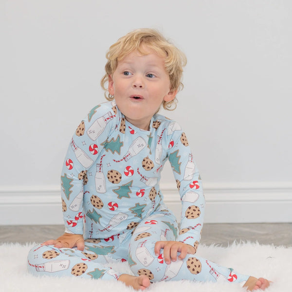Sweet Bamboo - Santa's Cookies Blue PJ's
