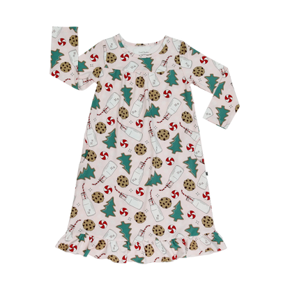 Sweet Bamboo - Santa's Cookie Pink Pajama Boho Dress