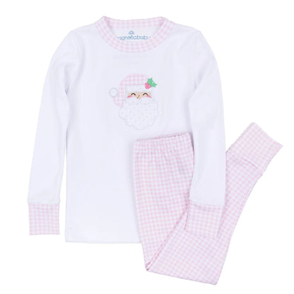 Magnolia Baby - Pink Sweet St. Nick Applique Long Pajamas