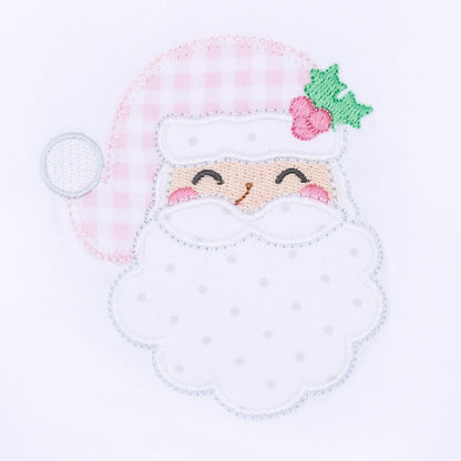 Magnolia Baby - Sweet St Nick Applique Ruffle Zip Footie - Pink