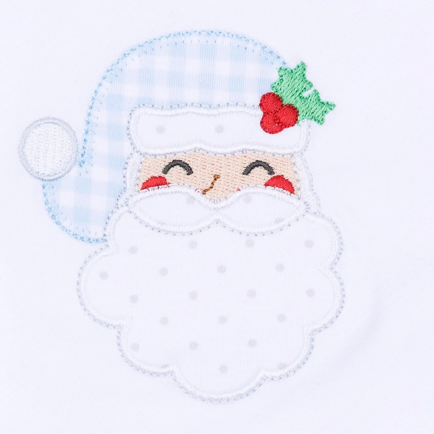 Magnolia Baby - Sweet St Nick Applique Zip Footie - Light Blue