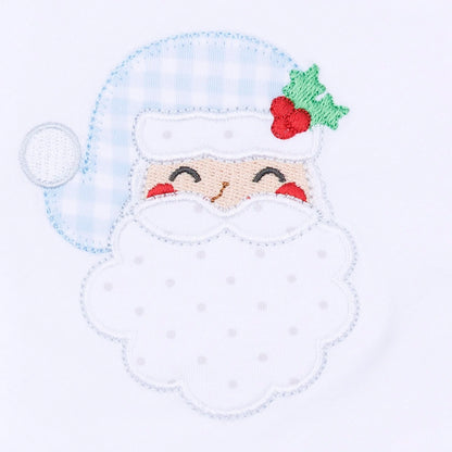 Magnolia Baby - Sweet St Nick Applique Zip Footie - Light Blue