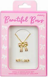 Iscream - Beautiful Bows Ring and Necklace Set