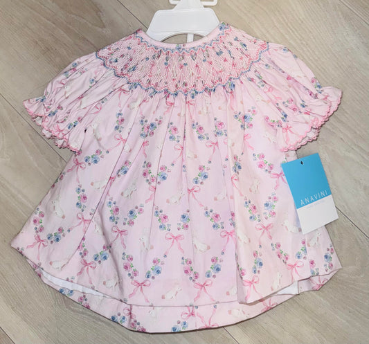 Anavini - Pink Bunny Print Bloomer Set