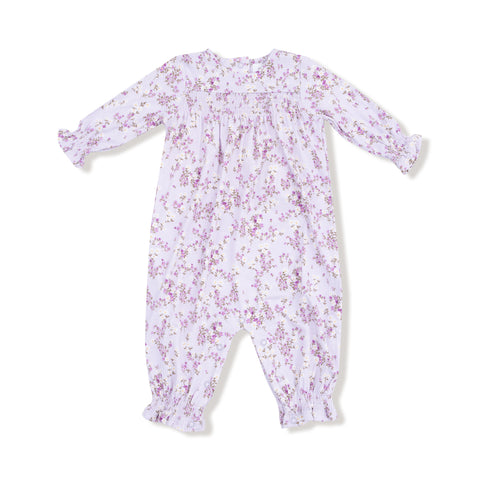 Angel Dear - Sweet Dream Florals Smocked L/s Romper