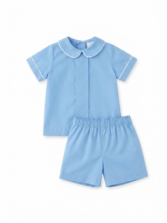 Funtasia Too - Boy's Blue Linen Shorts Set