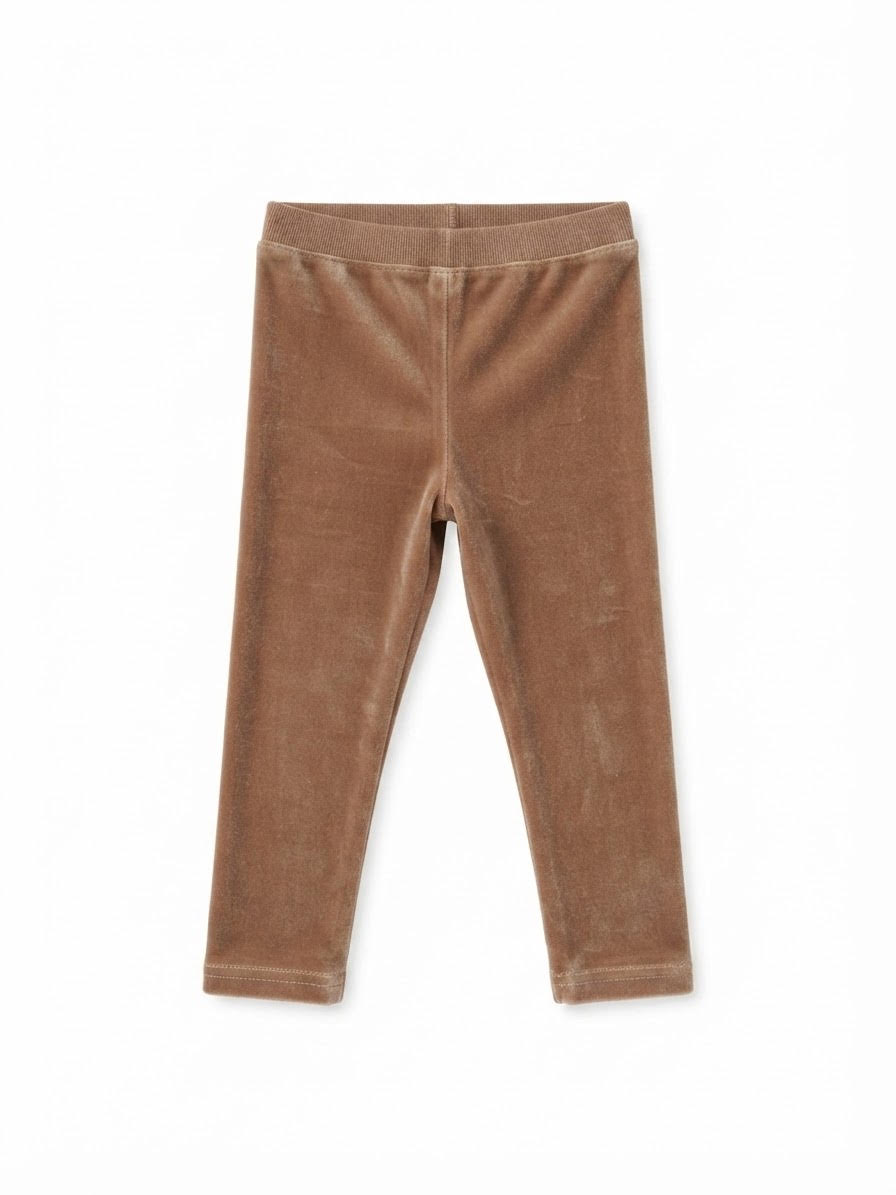 Mayoral - Girl's Walnut Colored Velvet Leggings