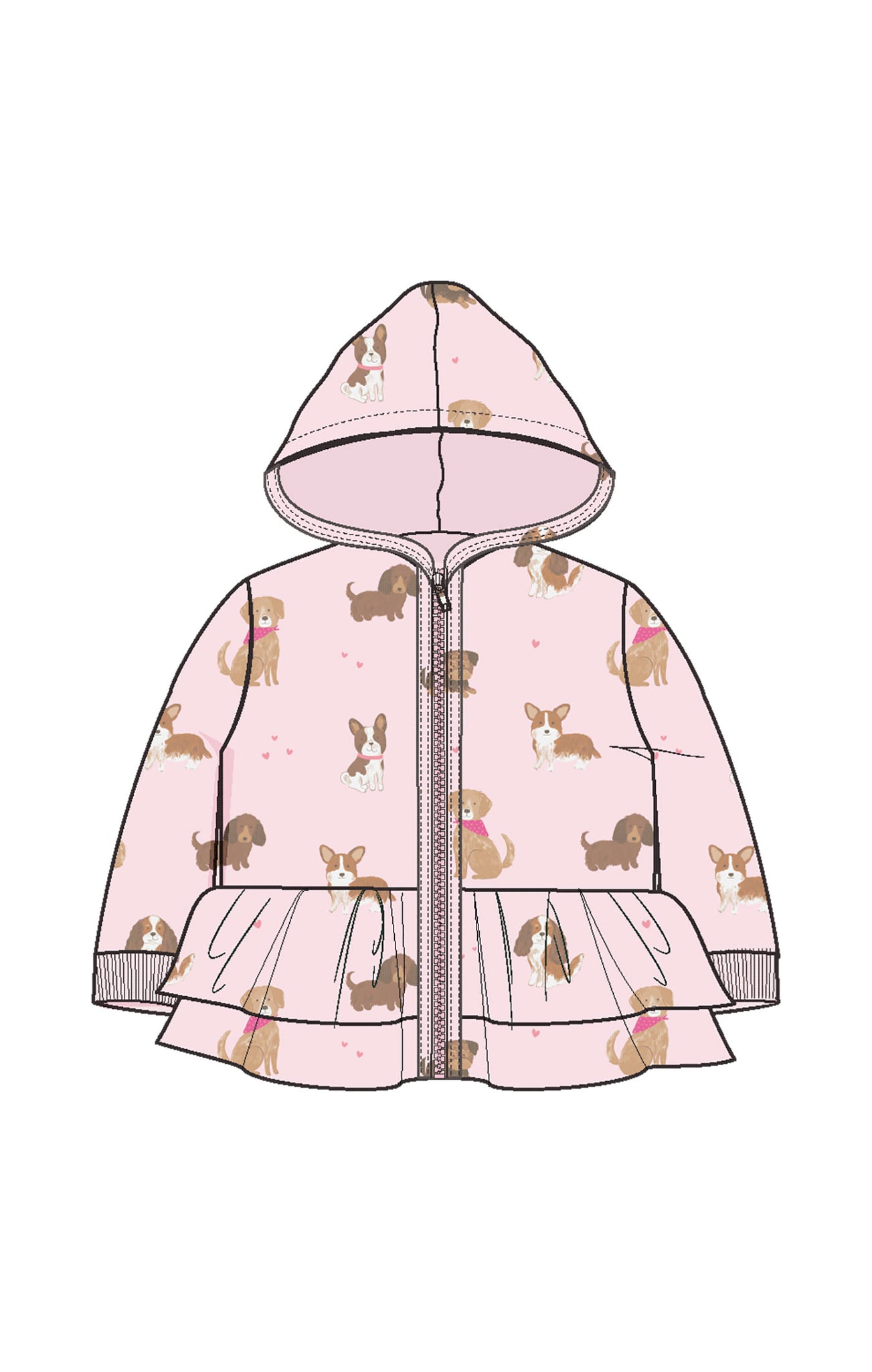 Angel Dear - Best Friend Dogs Pink Zip hoddie