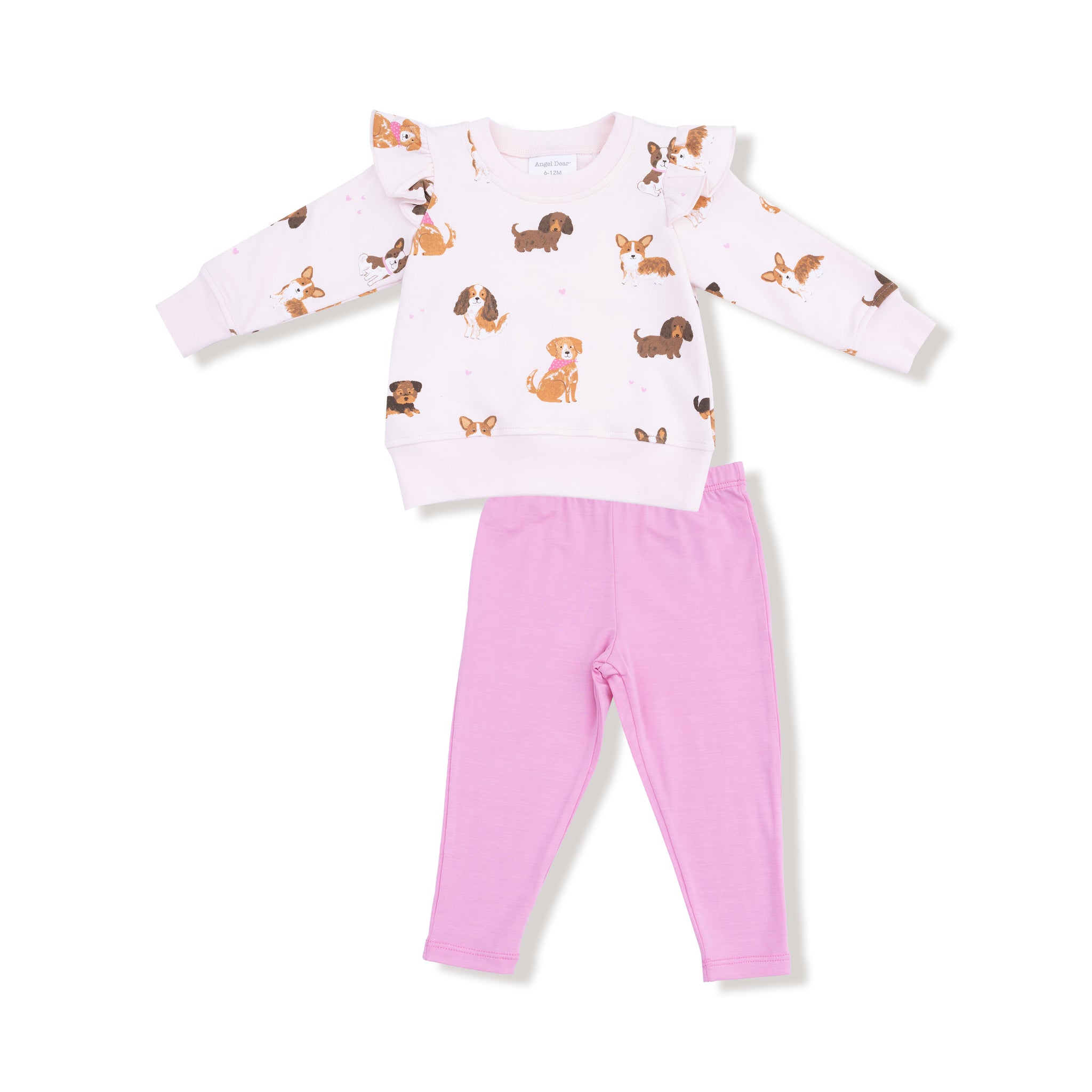 Angel Dear - Best Friend Dogs Pink Sweatshirt + Bamboo Legging