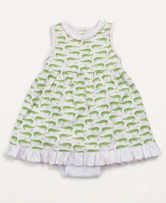 Magnolia Baby - Pink Bayou Baby Dress With Bloomers