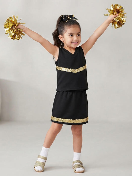M.L. Kids - Black & Gold Cheer Uniform