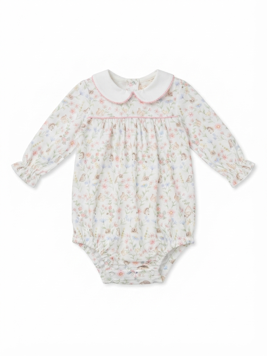Baby Club Chic - Bloomie Friends Pima Bubble With Round Collar