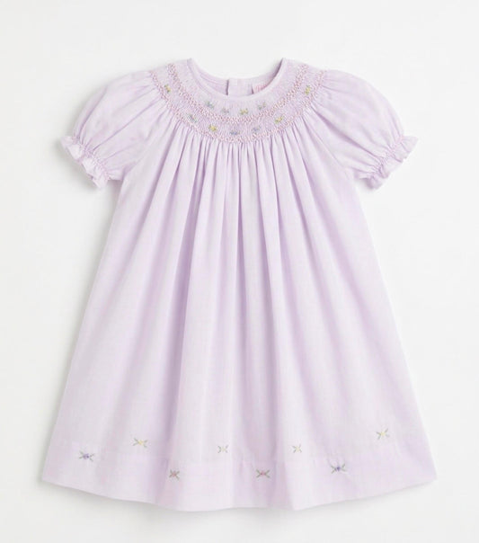 Petit Ami - Light Pink With Rose Bud Smocked Neckline Day Gown