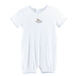 Baby Club Chic - Blue Rocking Horse Romper