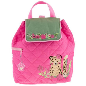 Pink and Leopard Quilted Backpack